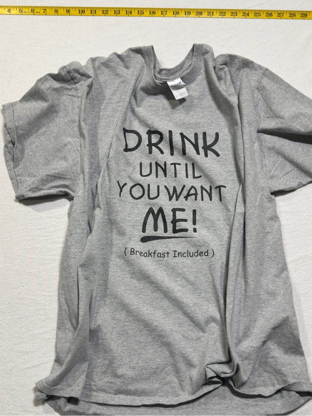 Gildan Grey Short Sleeve Tee with Black Graphic Text
